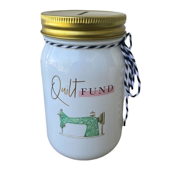 2 piece QUILTING set 1 Ceramic Bank and 1 13oz Ceramic Tea Coffee Cup - Picture 2 of 5